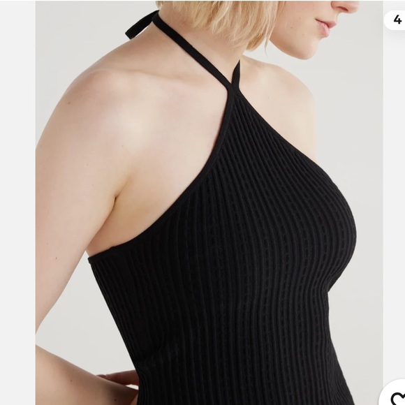 Black Ribbed Halter Top - Picture 3 of 9